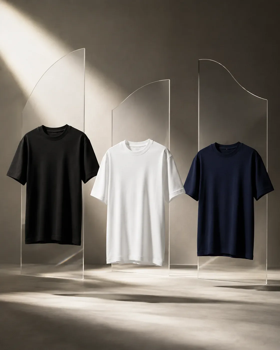 Combo of 3 — Black + White + Navy Blue